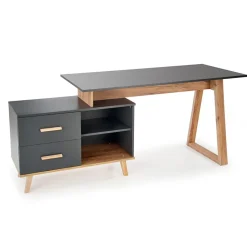 Garnero Arredamenti Scrivania 134x90cm angolare reversibile antracite quercia Iperico Best