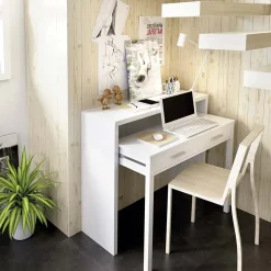 Garnero Arredamenti Scrivania 99x87cm consolle estraibile Maybelle Bianco Opaco Best
