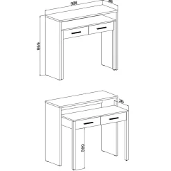 Garnero Arredamenti Scrivania 99x87cm consolle estraibile Maybelle Bianco Opaco Best