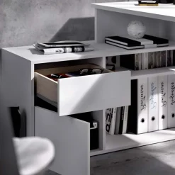 Garnero Arredamenti Scrivania 139x92cm ufficio angolare moderna Teddy Bianco Opaco Sale