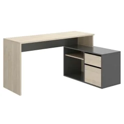 Garnero Arredamenti Scrivania 139x92cm ufficio angolare moderna rovere grafite Teddy Rovere - Grafite Clearance