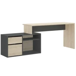Garnero Arredamenti Scrivania 139x92cm ufficio angolare moderna rovere grafite Teddy Rovere - Grafite Clearance