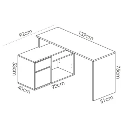 Garnero Arredamenti Scrivania 139x92cm ufficio angolare moderna rovere grafite Teddy Rovere - Grafite Clearance