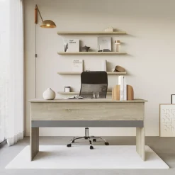 Garnero Arredamenti Scrivania 140x60cm ufficio moderna rovere antracite lucido Time Q Sale