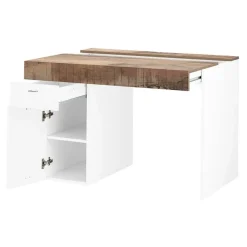 Garnero Arredamenti Scrivania 100x60cm ufficio salvaspazio bianco lucido pero Becka