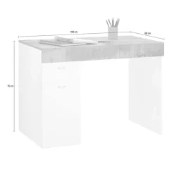 Garnero Arredamenti Scrivania 100x60cm ufficio salvaspazio bianco lucido pero Becka