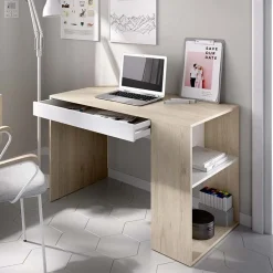 Garnero Arredamenti Scrivania 115x50cm ufficio salvaspazio rovere bianco opaco Tiger Rovere - Bianco opaco Hot