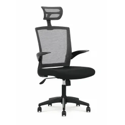 Garnero Arredamenti Sedia con ruote con braccioli regolabile nero grigio Estella Clearance