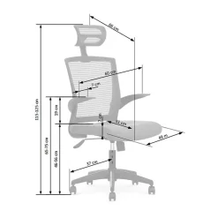 Garnero Arredamenti Sedia con ruote con braccioli regolabile nero grigio Estella Clearance