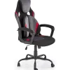 Garnero Arredamenti Sedia da gaming ergonomica con supporto lombare in tessuto grigio nero rosso Buzz Outlet