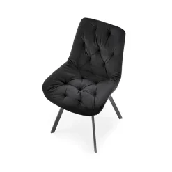 Garnero Arredamenti Sedia da pranzo imbottita in velluto Sango Nero New