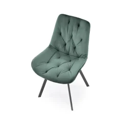 Garnero Arredamenti Sedia da pranzo imbottita in velluto scuro nero Sango Verde Best