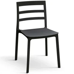 Garnero Arredamenti Sedia da pranzo impilabile moderna in polipropilene Nature Nero Best
