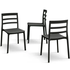 Garnero Arredamenti Sedia da pranzo impilabile moderna in polipropilene Nature Nero Best