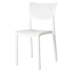 Garnero Arredamenti Sedia da pranzo impilabile schienale forato polipropilene bianca Aura Bianco Discount