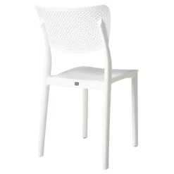 Garnero Arredamenti Sedia da pranzo impilabile schienale forato polipropilene bianca Aura Bianco Discount