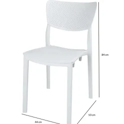Garnero Arredamenti Sedia da pranzo impilabile schienale forato polipropilene bianca Aura Bianco Discount