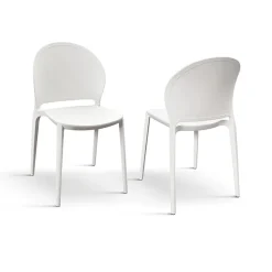 Garnero Arredamenti Sedia da pranzo impilabile moderna in polipropilene Pelican Bianco Discount