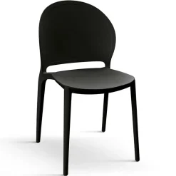 Garnero Arredamenti Sedia da pranzo impilabila moderne in polipropilene Pelican Nero