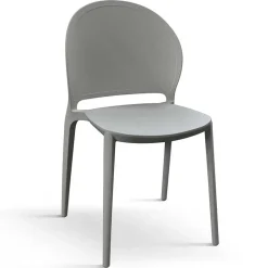 Garnero Arredamenti Sedia da pranzo impilabile moderna in polipropilene Pelican Grigio Discount
