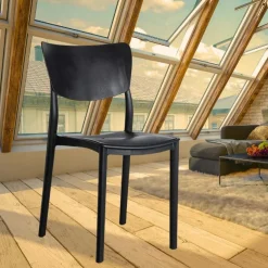 Garnero Arredamenti Sedia da pranzo impilabile polipropilene grigio Tania Antracite