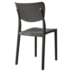 Garnero Arredamenti Sedia da pranzo impilabile schienale forato polipropilene grigio Aura Antracite Discount