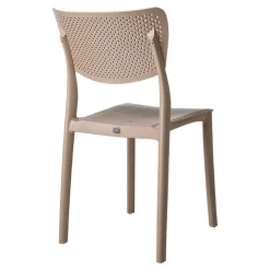 Garnero Arredamenti Sedia da pranzo impilabile schienale forato polipropilene Aura Tortora New