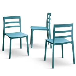 Garnero Arredamenti Sedia da pranzo impilabile moderna in polipropilene blu Nature Azzurro