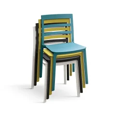 Garnero Arredamenti Sedia da pranzo impilabile moderna in polipropilene blu Nature Azzurro