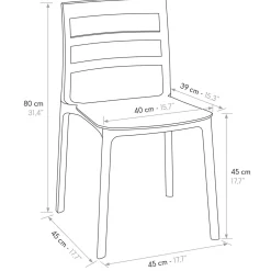 Garnero Arredamenti Sedia da pranzo impilabile moderna in polipropilene blu Nature Azzurro