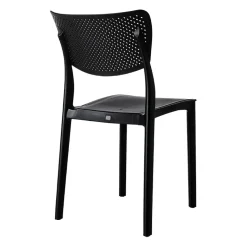 Garnero Arredamenti Sedia da pranzo impilabile schienale forato polipropilene Aura Nero Sale