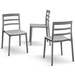 Garnero Arredamenti Sedia da pranzo impilabile moderna in polipropilene Nature Grigio Best