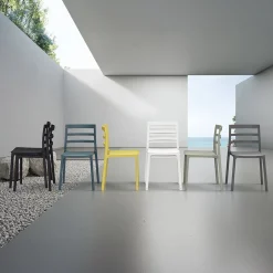 Garnero Arredamenti Sedia da pranzo impilabile moderna in polipropilene Nature Grigio Best