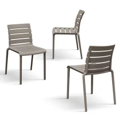 Garnero Arredamenti Sedia da pranzo impilabile moderna in polipropilene Cesca Tortora