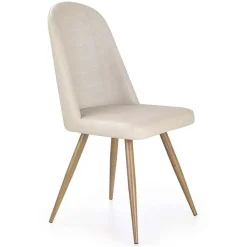 Garnero Arredamenti Sedia da pranzo in ecopelle beige rovere miele Romea Beige - Rovere Clearance