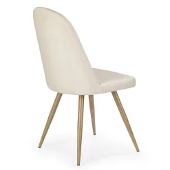 Garnero Arredamenti Sedia da pranzo in ecopelle beige rovere miele Romea Beige - Rovere Clearance