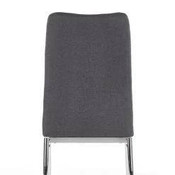 Garnero Arredamenti Sedia da pranzo in tessuto scuro con gambe in metallo Amanda Grigio Clearance