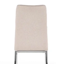 Garnero Arredamenti Sedia da pranzo in tessuto con gambe in metallo Amanda Beige Outlet