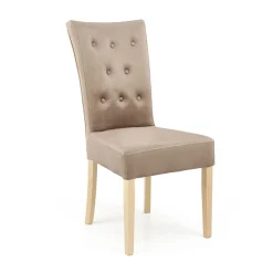 Garnero Arredamenti Sedia da pranzo in velluto rovere chiaro Vaduz Beige New