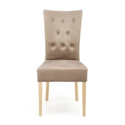 Garnero Arredamenti Sedia da pranzo in velluto rovere chiaro Vaduz Beige New