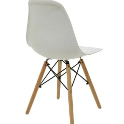 Garnero Arredamenti Sedia da pranzo stile scandinavo in polipropilene gambe legno Efesto Bianco Discount