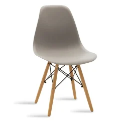 Garnero Arredamenti Sedia da pranzo stile scandinavo in polipropilene gambe legno Efesto Grigio Best