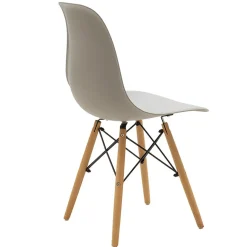 Garnero Arredamenti Sedia da pranzo stile scandinavo in polipropilene gambe legno Efesto Grigio Best