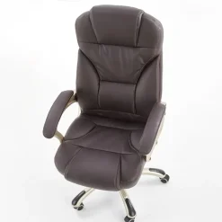 Garnero Arredamenti Sedia da ufficio classica in ecopelle marrone ottone Eclipse Best