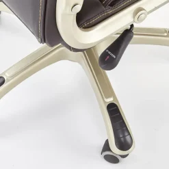 Garnero Arredamenti Sedia da ufficio classica in ecopelle marrone ottone Eclipse Best