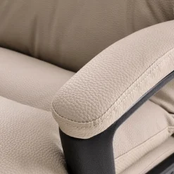 Garnero Arredamenti Sedia da ufficio con braccioli e ruote regolabile imbottita in Marilu Ecopelle Beige Online