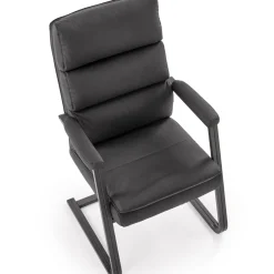 Garnero Arredamenti Sedia da ufficio con braccioli moderna in ecopelle nero Andrada Discount