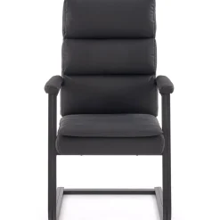 Garnero Arredamenti Sedia da ufficio con braccioli moderna in ecopelle nero Andrada Discount