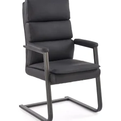 Garnero Arredamenti Sedia da ufficio con braccioli moderna in ecopelle nero Andrada Discount