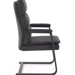 Garnero Arredamenti Sedia da ufficio con braccioli moderna in ecopelle nero Andrada Discount